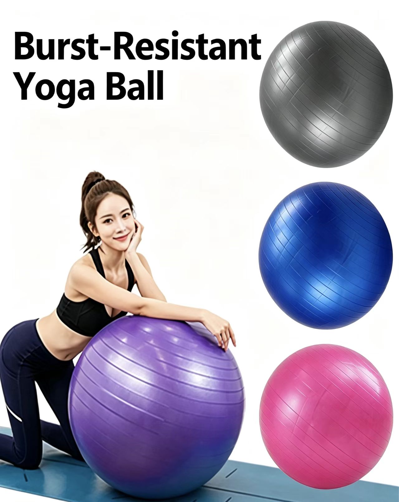 Pilates Yoga Pregnancy - Bola Yoga/Pilates PVC Tebal untuk Dukungan