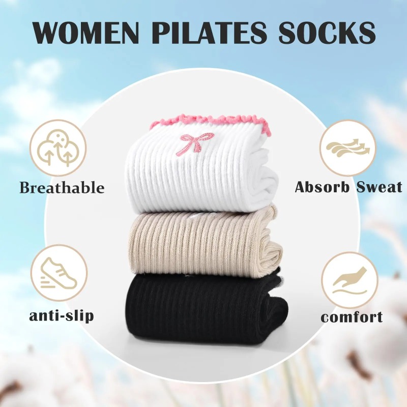 Pilates & Yoga Elastic Band - Kaus Kaki Yoga Profesional, Tali Katun