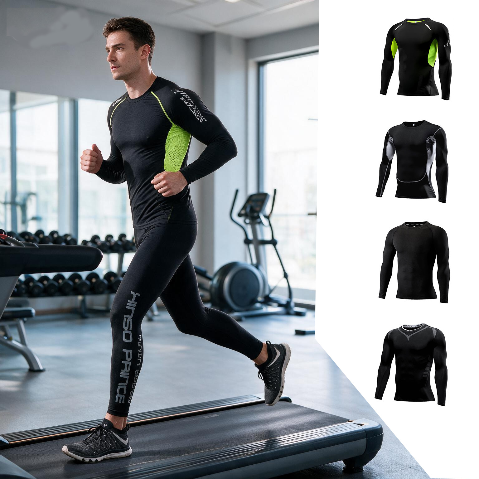 Pilates Yoga Set - Setelan Olahraga Kompresi Pria 2026, Setelan
