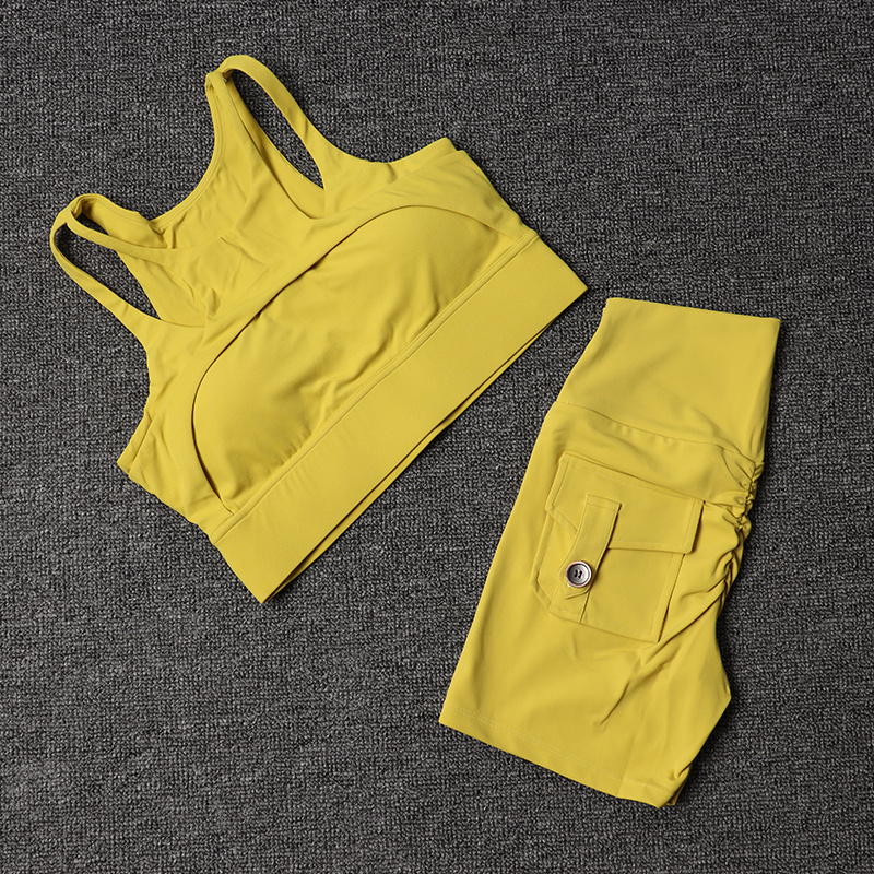 Set celana pendek Fitness Wani - Pilates Yoga Set ulasan dan harga