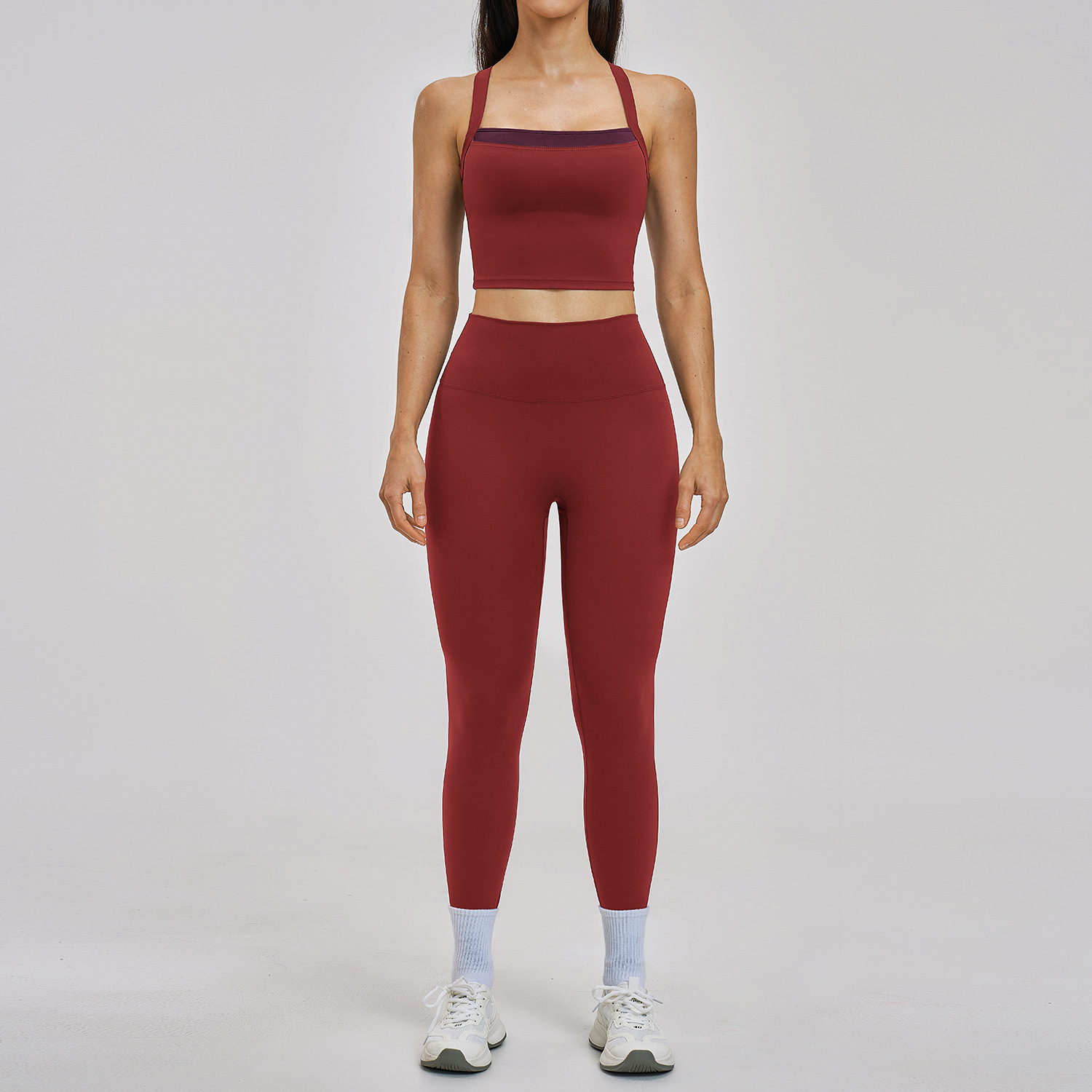 2PCS Setelan Yoga Wanita Pakai - Pilates Yoga Logo ulasan dan harga