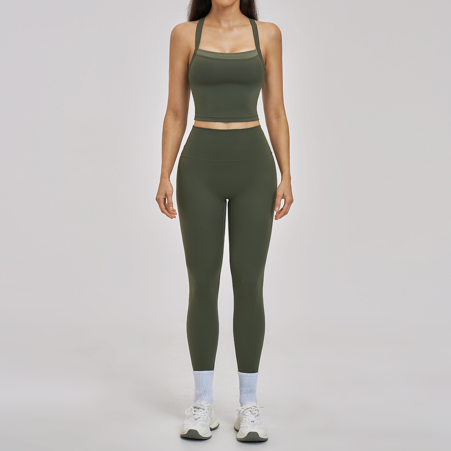 2PCS Setelan Yoga Wanita Pakai - Pilates Yoga Logo ulasan dan harga