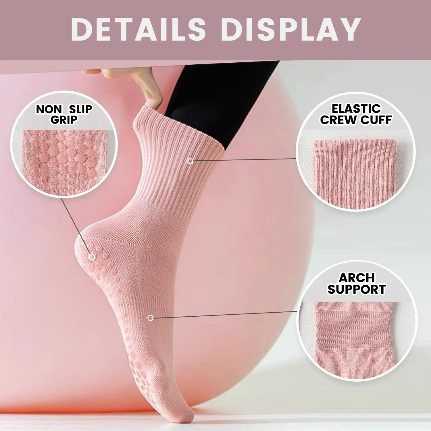 4 pasang kaus kaki yoga wanita - Pilates & Yoga Elastic Band ulasan dan harga