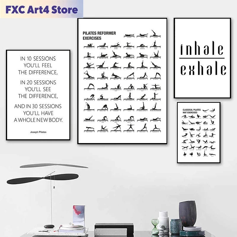 Poster Bagan Latihan Pilates T - Pilates Yoga Fitness ulasan dan harga