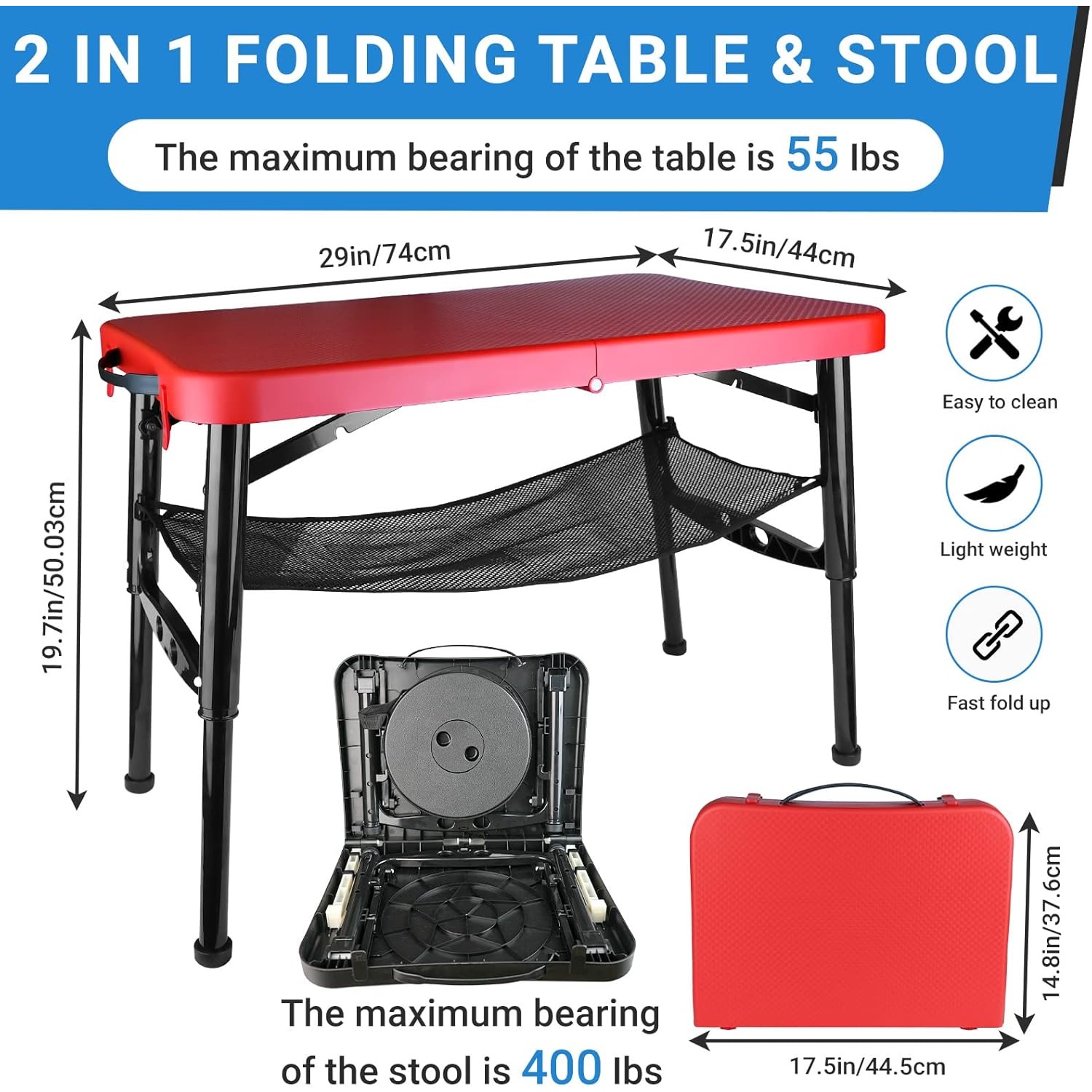 Set Meja & Bangku Lipat Dapat  - Inversion Table Fold ulasan dan harga